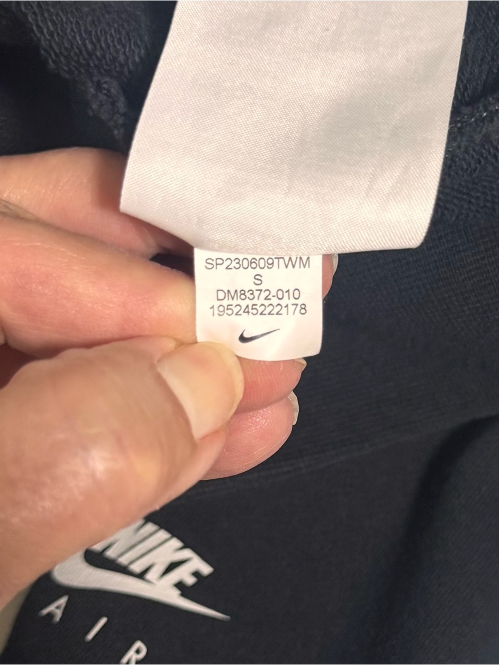 Nike Air Kids Cropped Hoodie Black Logo Pullover Sweatshirt S School Travel - Picture 10 of 10